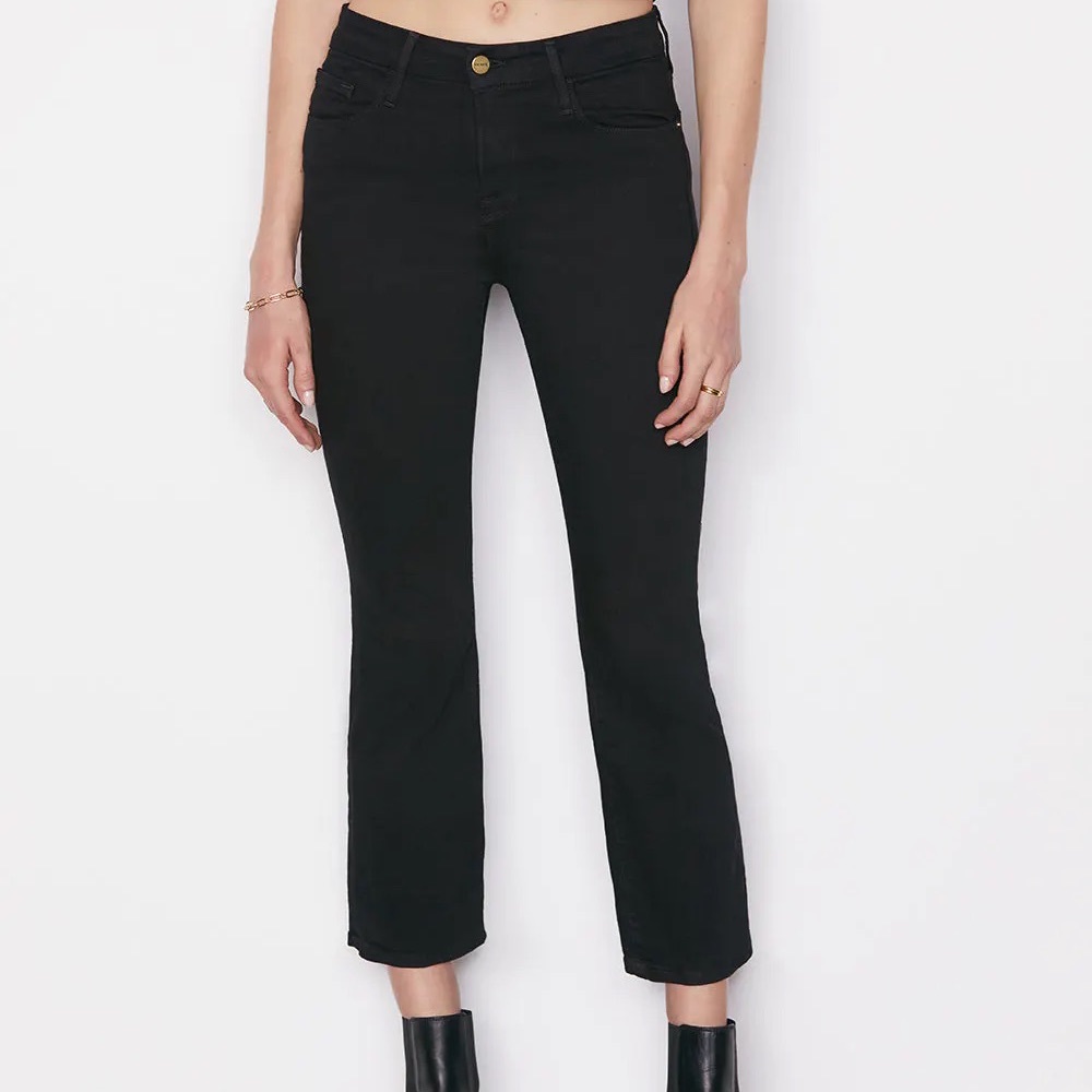 Frame Le Crop Flare Black Jean